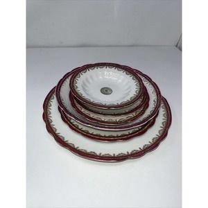 DINNER FOR 1 L.S. & S. Carlsbad Austria Violet Set Of 6 China Some Faded Logos